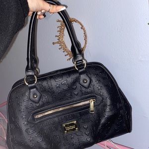 BLACK EMBROIDERED JUICY COUTURE TOTE 👜
